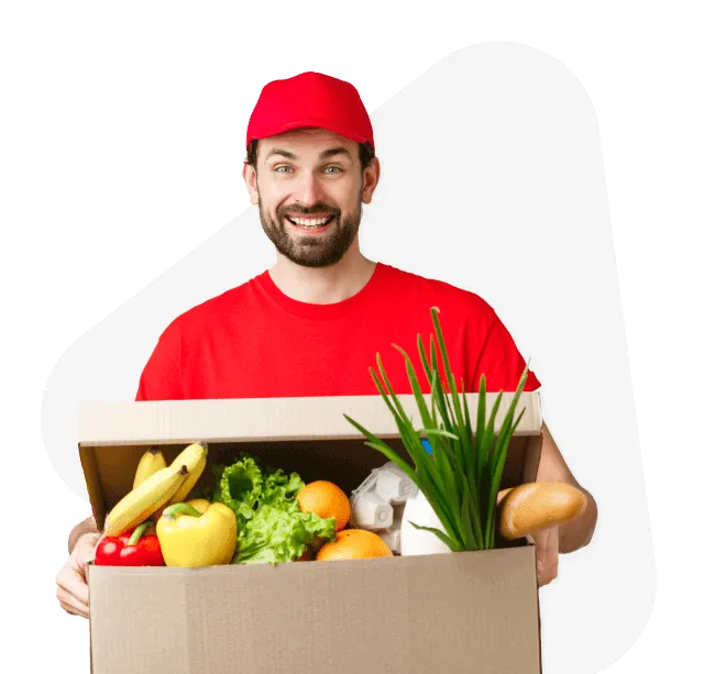 Доставщик с едой